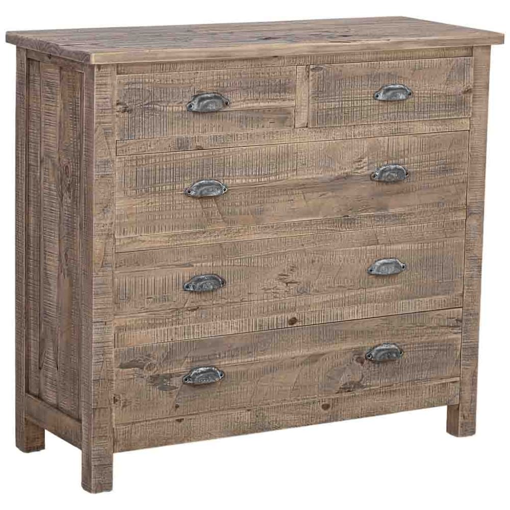 Wanderlust deco Holzkommode, 90 x 40 x 100 cm (H) Braun style landhaus Braun Spanplatte