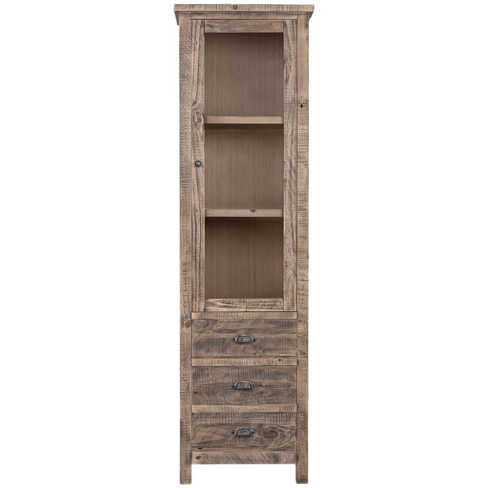 Holzvitrine mit einer Tür, 58 x 40 x 200 cm (H) Braun - Maisons