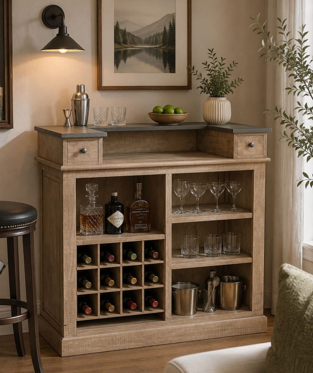 Holzbar, 101 x 50 x 120 cm (H) Braun - Maisons Du Monde
