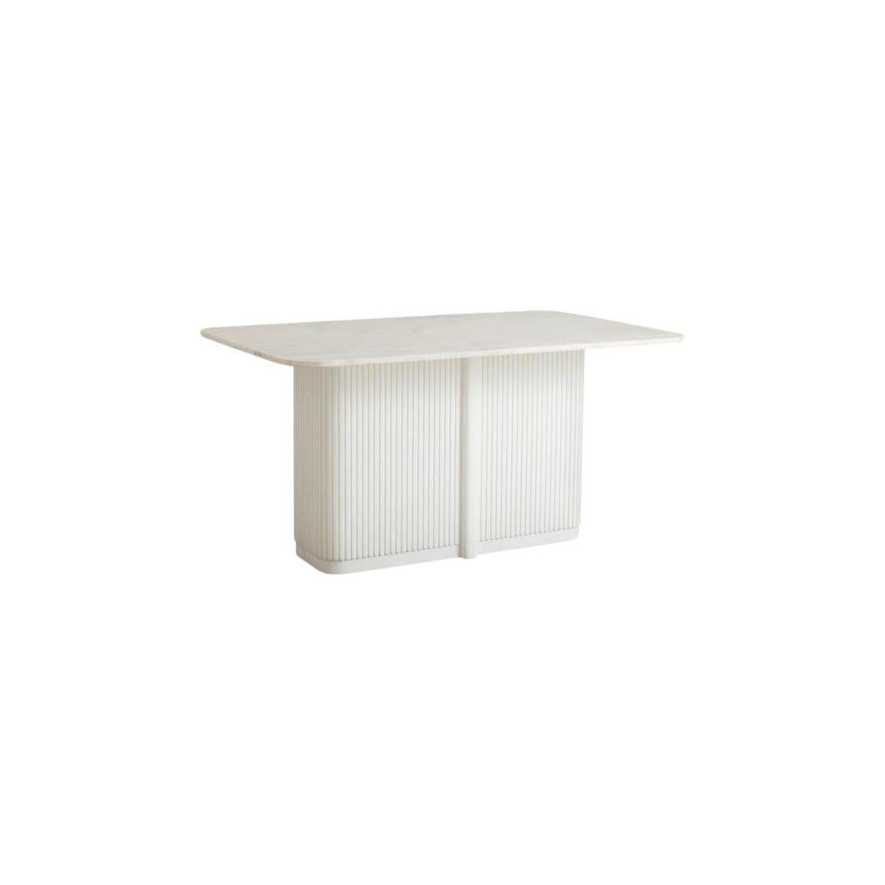 Nordal Esstisch Eriso aus Mangoholz und Marmor 150cm, Weiß Weiß