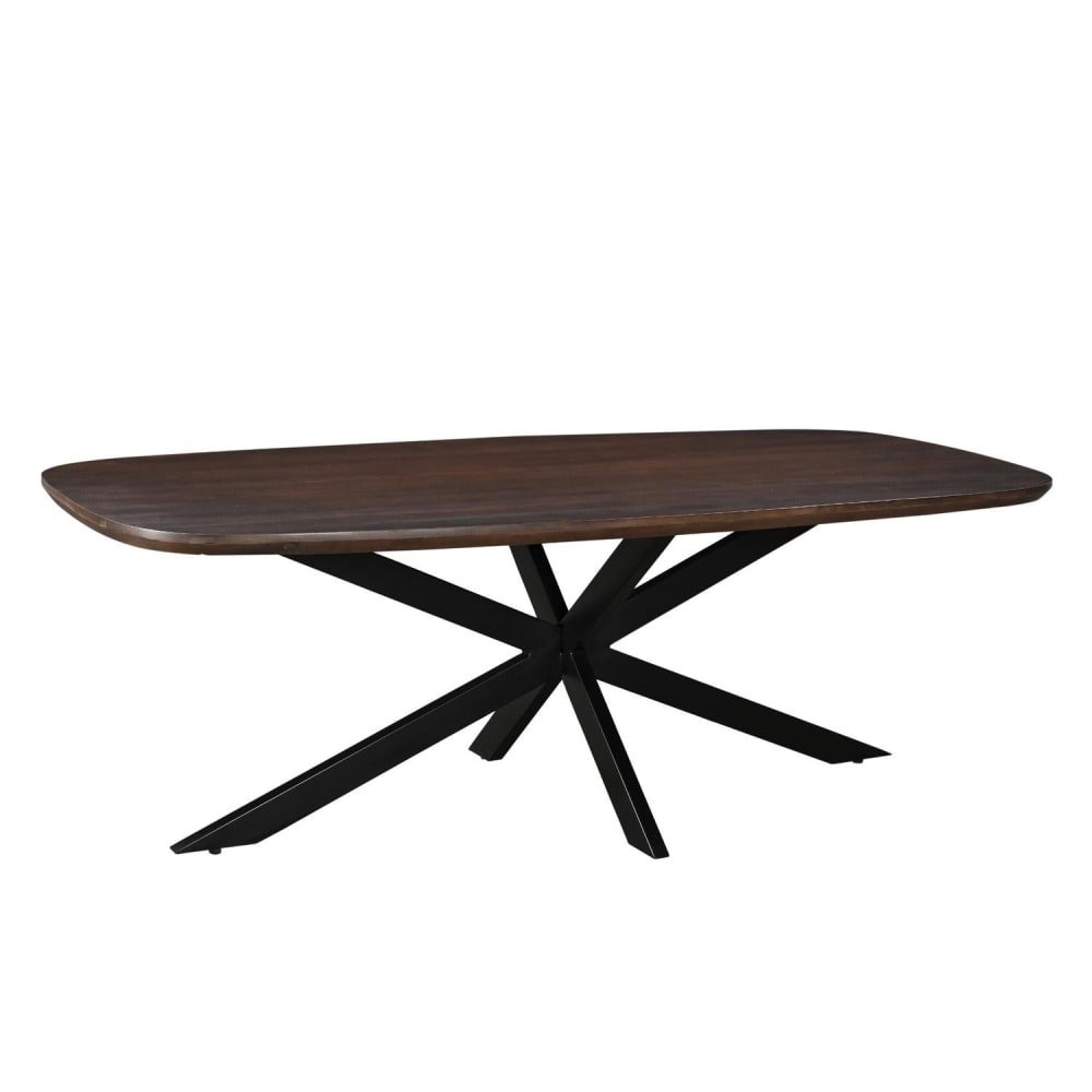 Livingfurn Esstisch Jesper Oval 230*105cm, Dunkelbraun - Holz