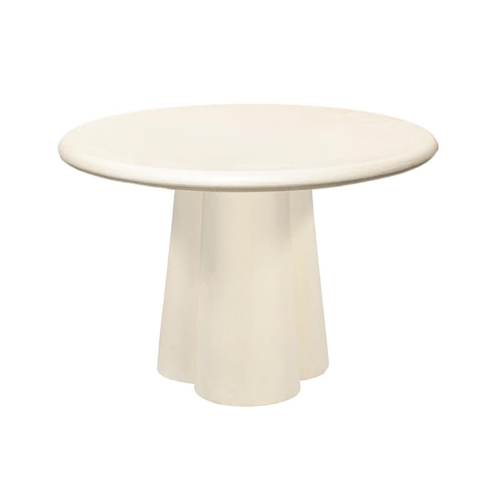 Livingfurn Esstisch Clubs Ø130cm in Betonoptik, beige - Spanplatte