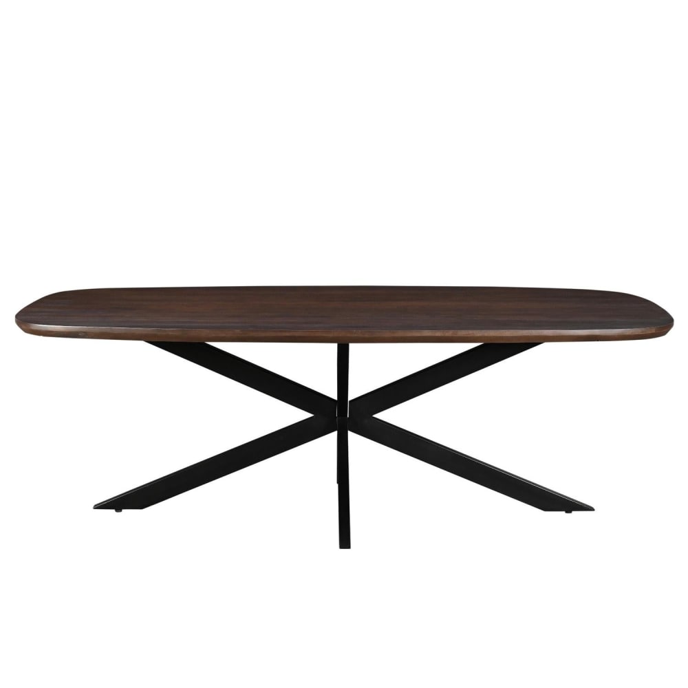 Livingfurn Esstisch Jesper Oval 180*90cm, Dunkelbraun - Holz