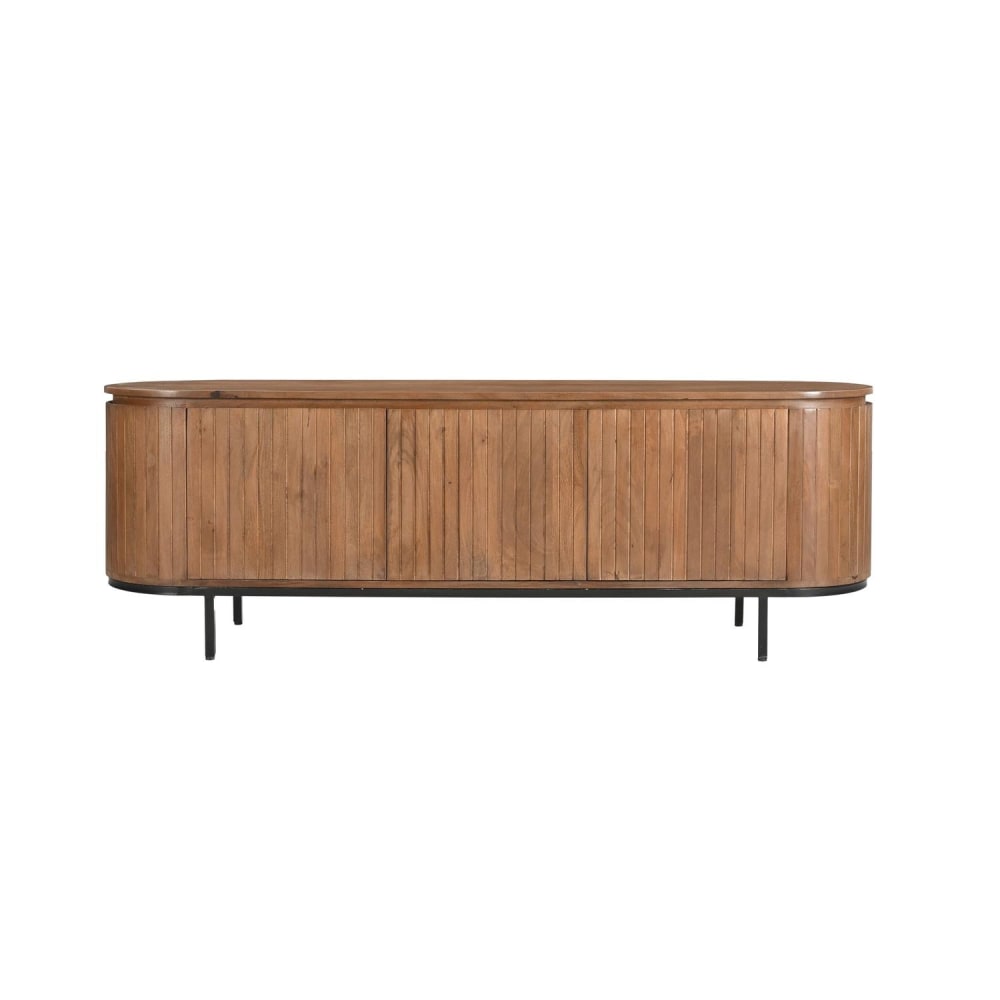 Livingfurn Sideboard Noor aus Mangoholz 170cm, Hellbraun - -