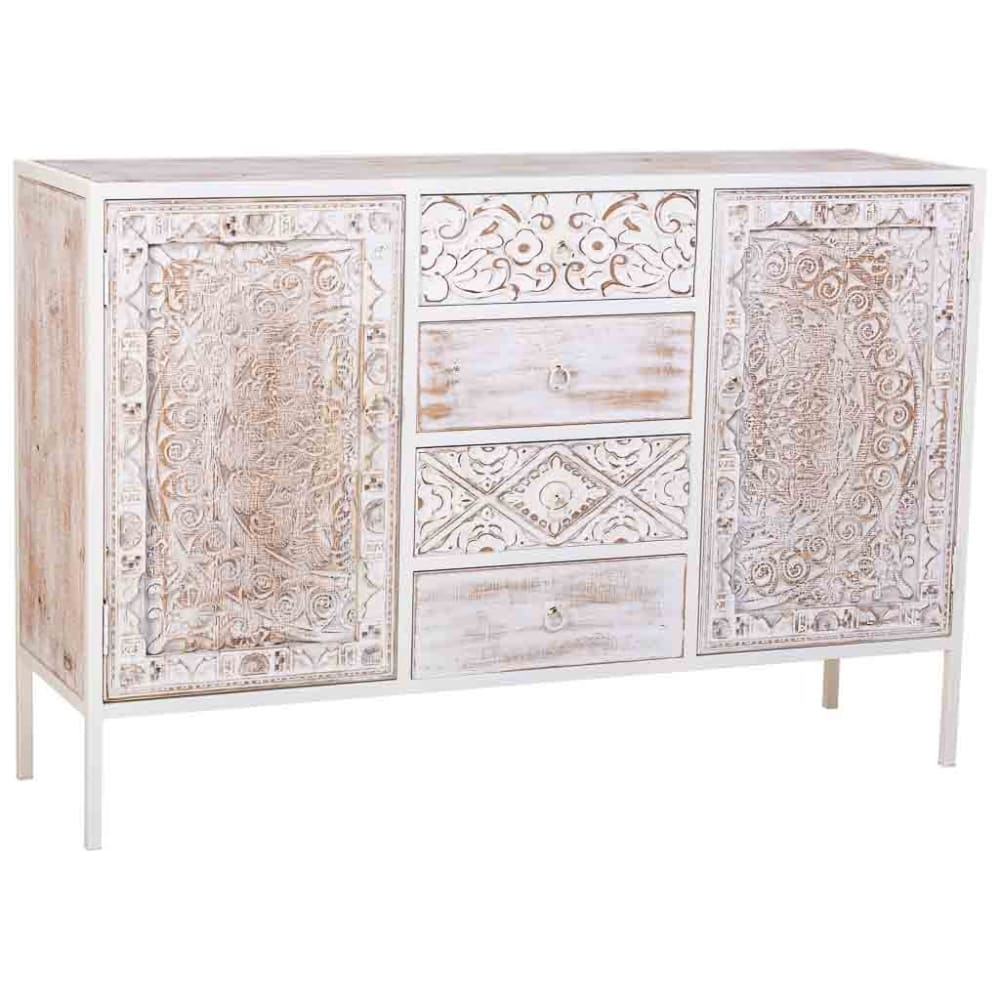 Wanderlust deco Sideboard 120x35x80h cm style modern Weiß Öko-Tex Zertifikat Spanplatte