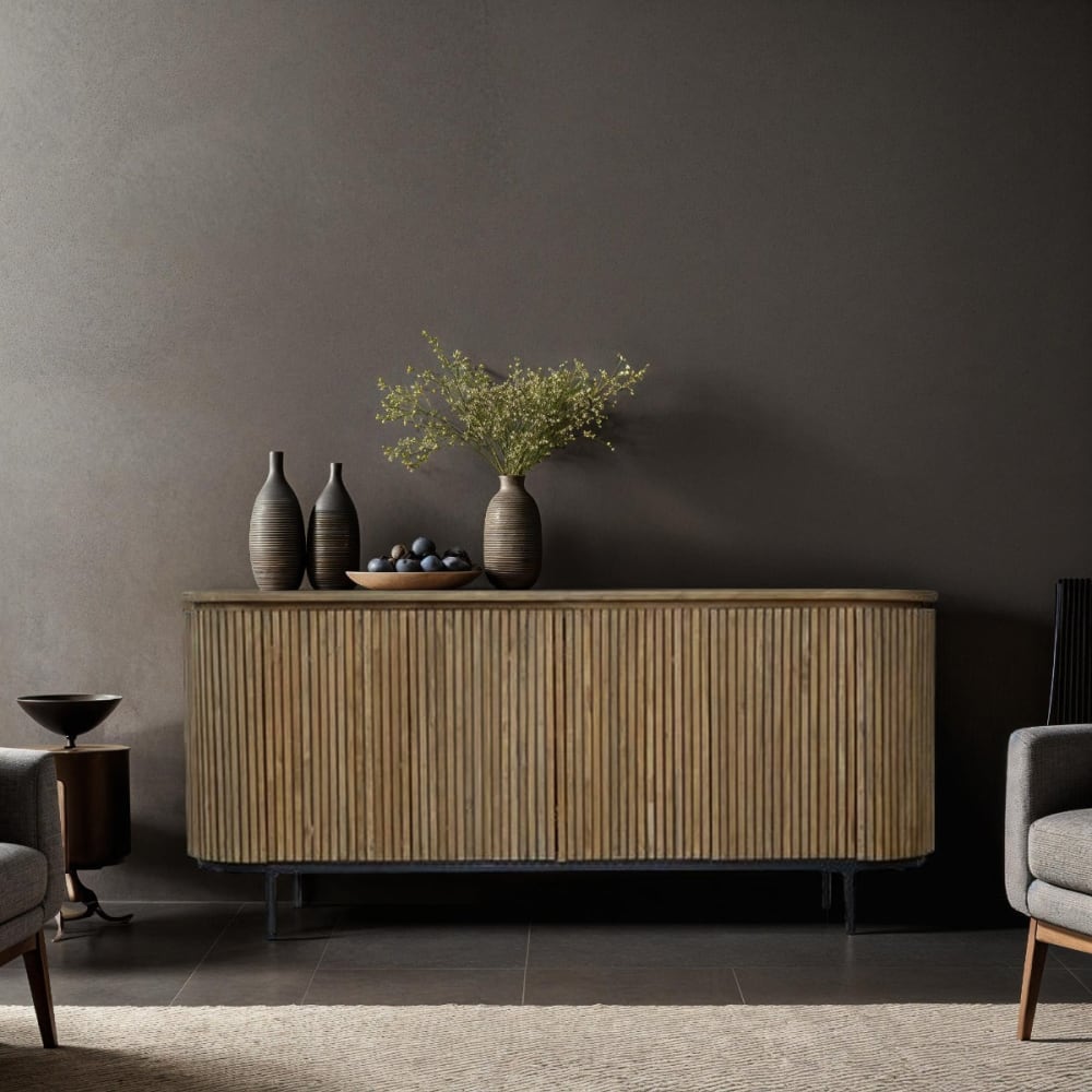 Sideboard Lausanne aus Teakholz 180cm, Braun - Maisons Du Monde