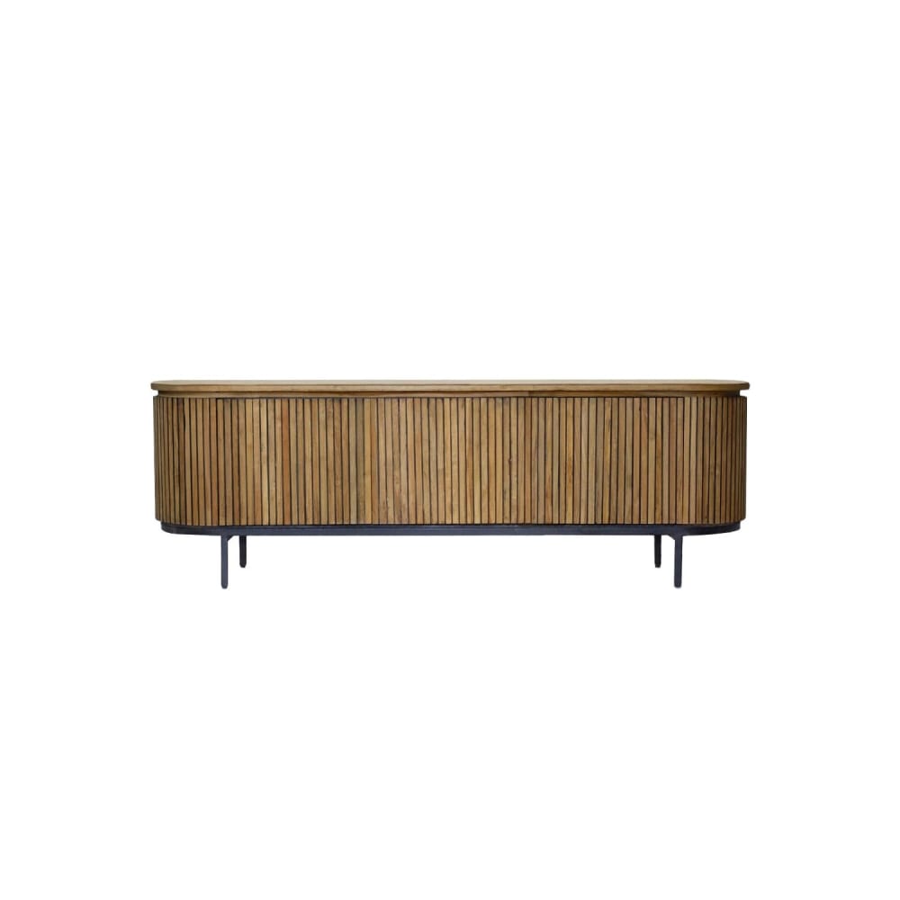 Livingfurn Sideboard Lausanne aus Teakholz 170cm, Braun Braun