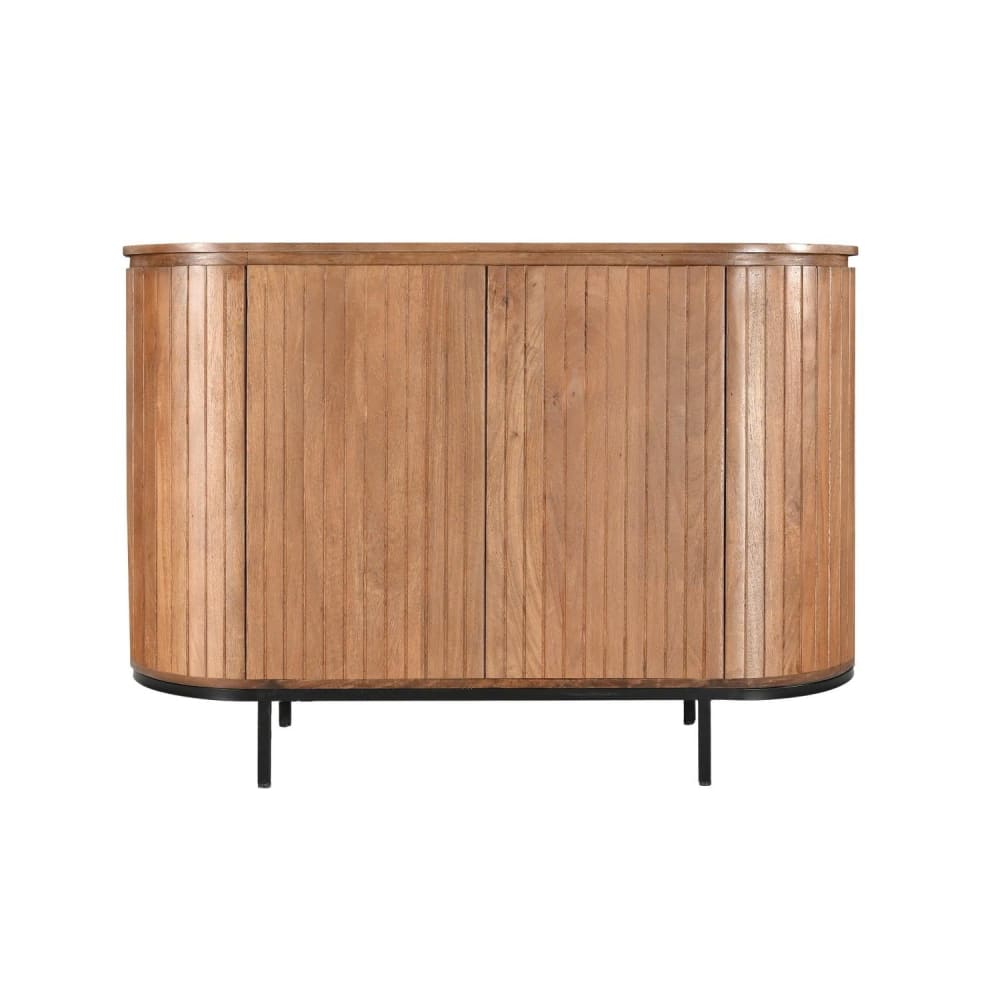 Livingfurn Sideboard Noor aus Mangoholz 115cm, Hellbraun - -