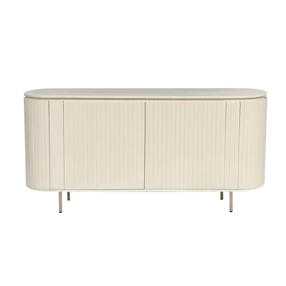 Livingfurn Sideboard Patou aus Mangoholz 170cm, Cremeweiß Beige