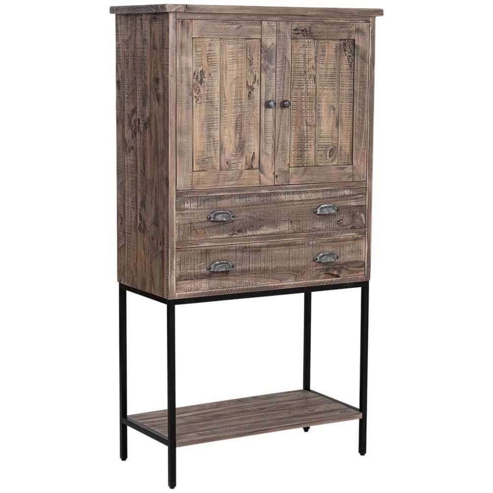 Wanderlust deco Kleiderschrank aus Holz, 81 x 40 x 152 cm (H) Braun style landhaus Braun Spanplatte