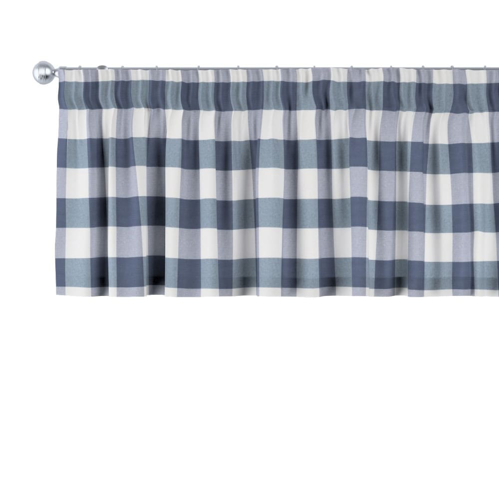 Kurzgardine mit Kräuselband, Karos, beige-weiss, 260x40 cm -
