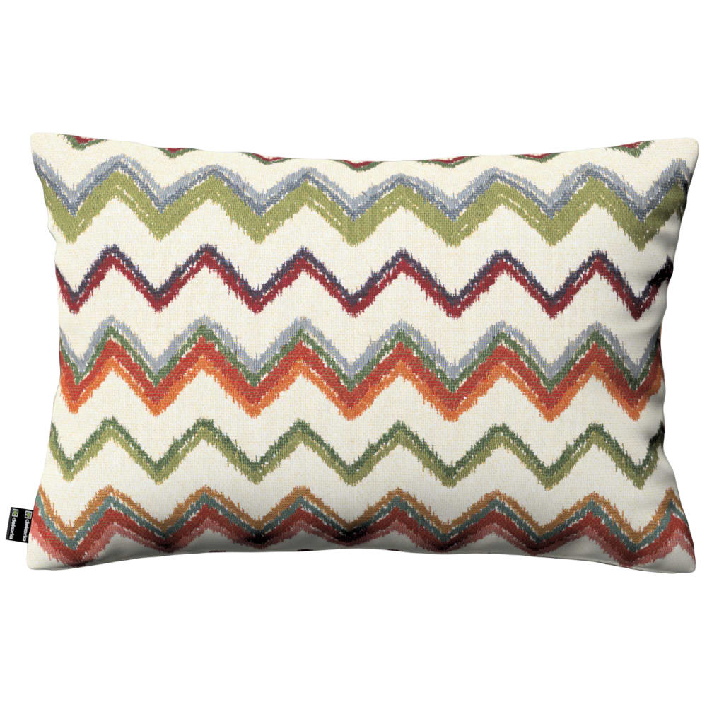 Dekoria Gemusterte Kissenhülle, beige und grün, 47x28 cm style landhaus - Stoff