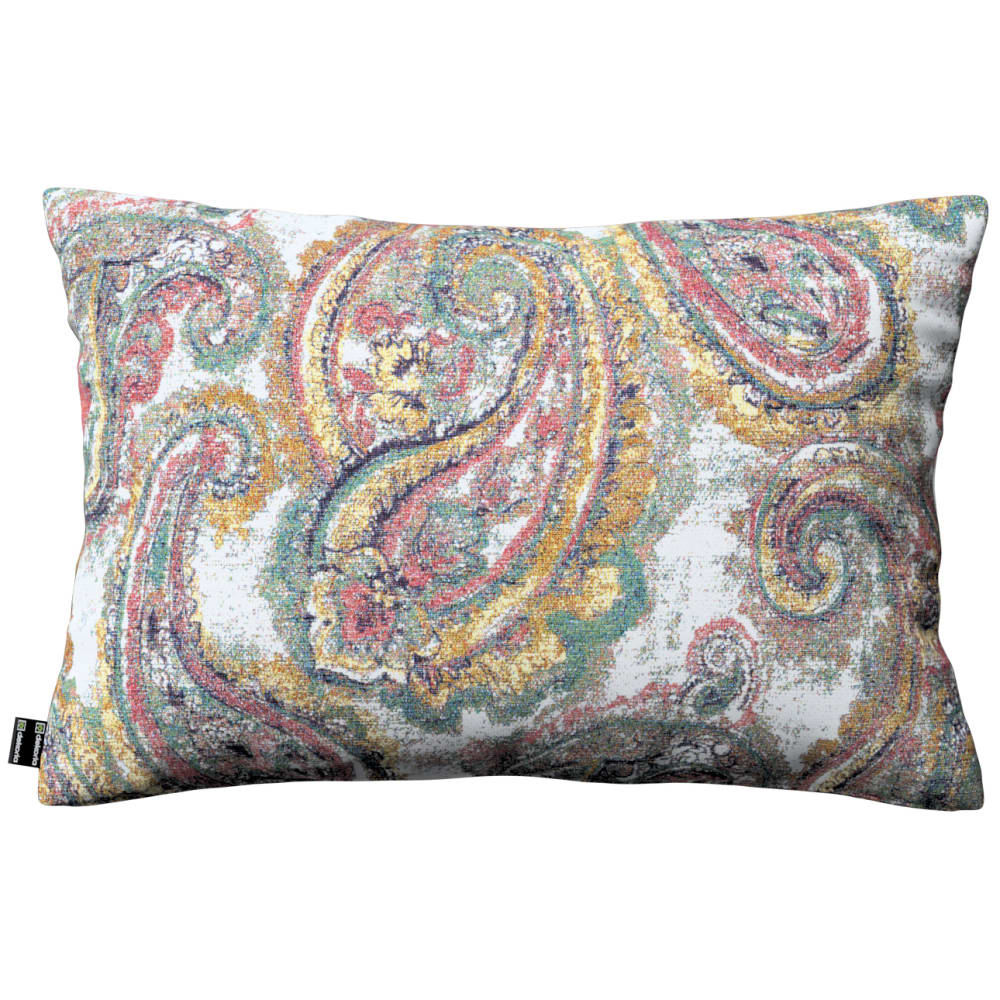 Dekoria Gemusterte Kissenhülle, grün und rosa, 60x40 cm style vintage - Stoff