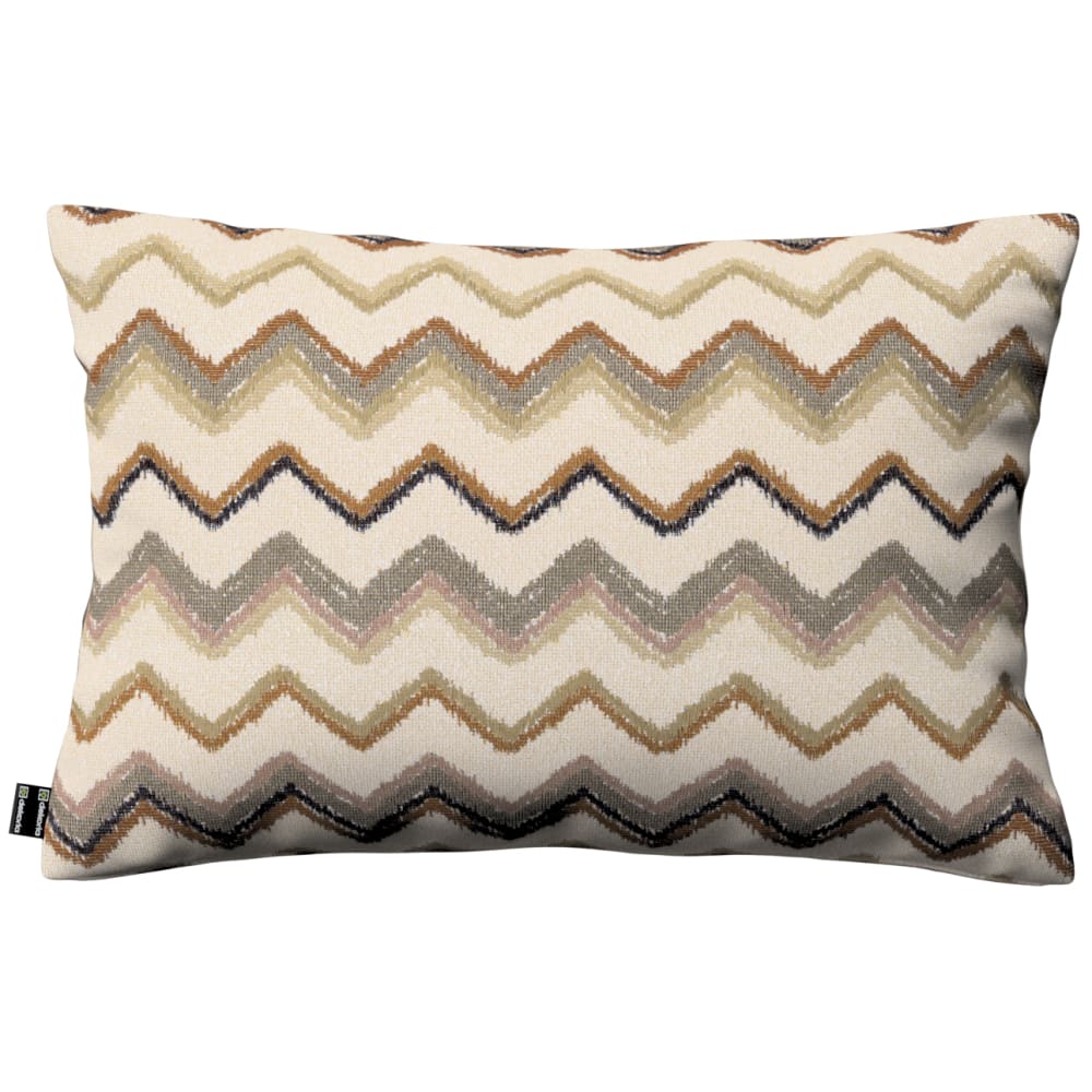 Dekoria Gemusterte Kissenhülle, beige und olive, 60x40 cm style landhaus - Stoff