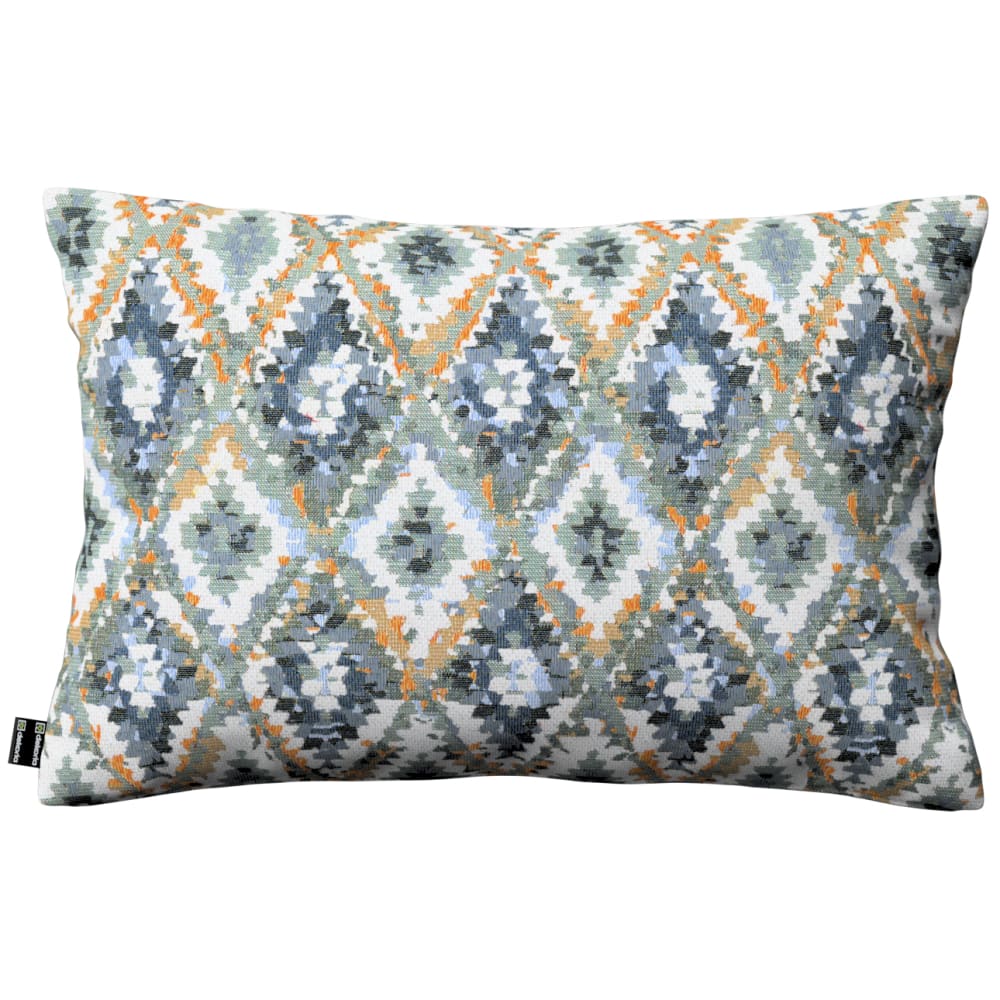Dekoria Gemusterte Kissenhülle, blau und weiß, 47x28 cm style landhaus - Stoff