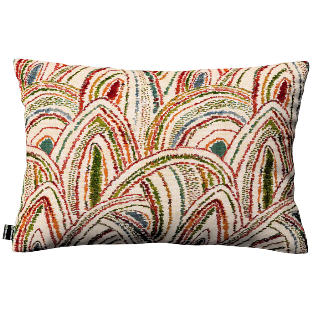 Dekoria Gemusterte Kissenhülle, beige und rot, 60x40 cm style landhaus - Stoff