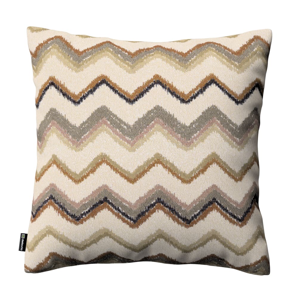 Dekoria Gemusterte Kissenhülle, beige und olive, 43x43 cm style landhaus - Stoff