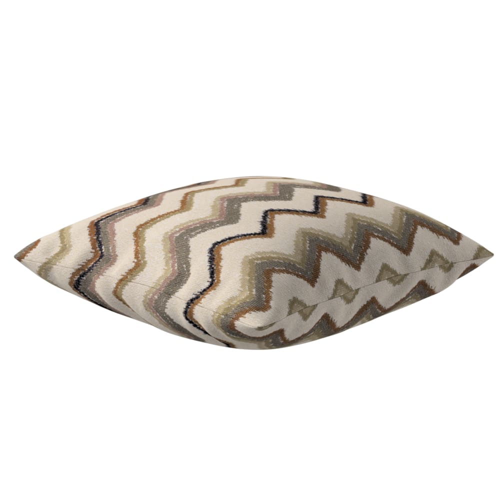 Gemusterte Kissenhülle, beige und olive, 43x43 cm - Maisons Du
