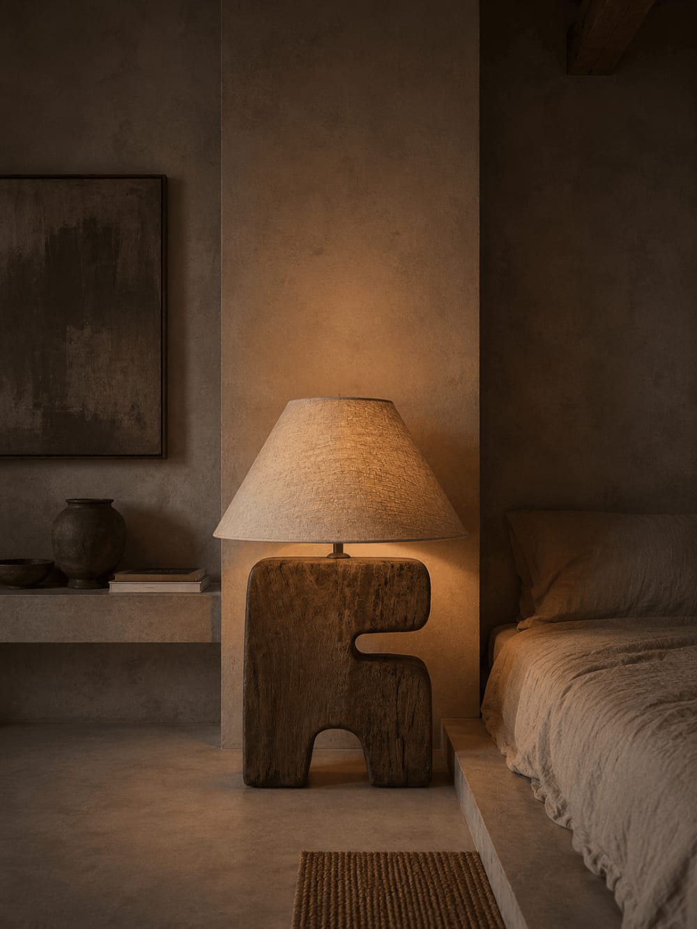 Lampe de table bois marron 55x55x65cm — vue 3