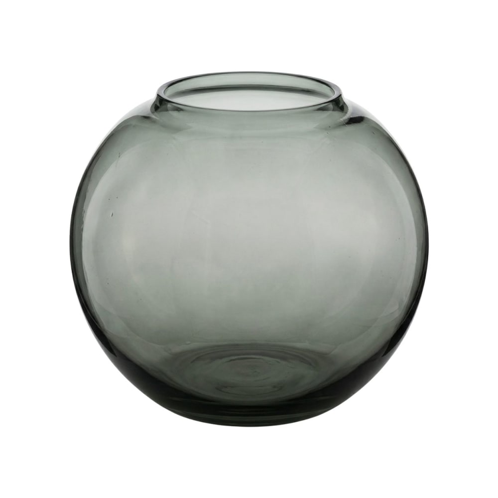 Bazar Bizar Vase aus recyceltem glas in grau, 21x21x21cm - -