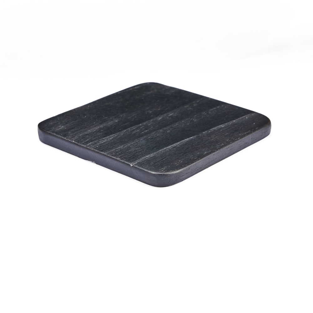 Dessous de verre en bois de teck noir 10x10x0,8 cm - Maisons du Monde