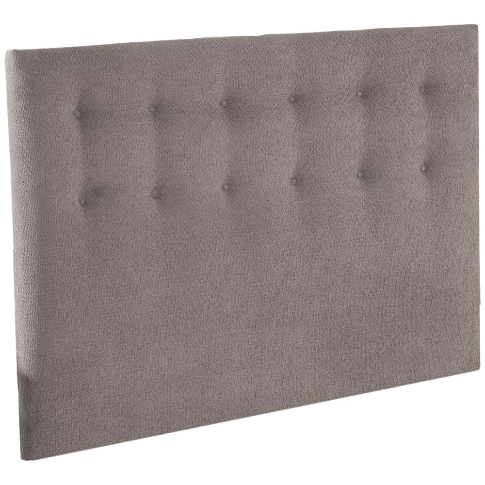 Tete de lit capitonnée eden gris chenille bouclettes 180x200