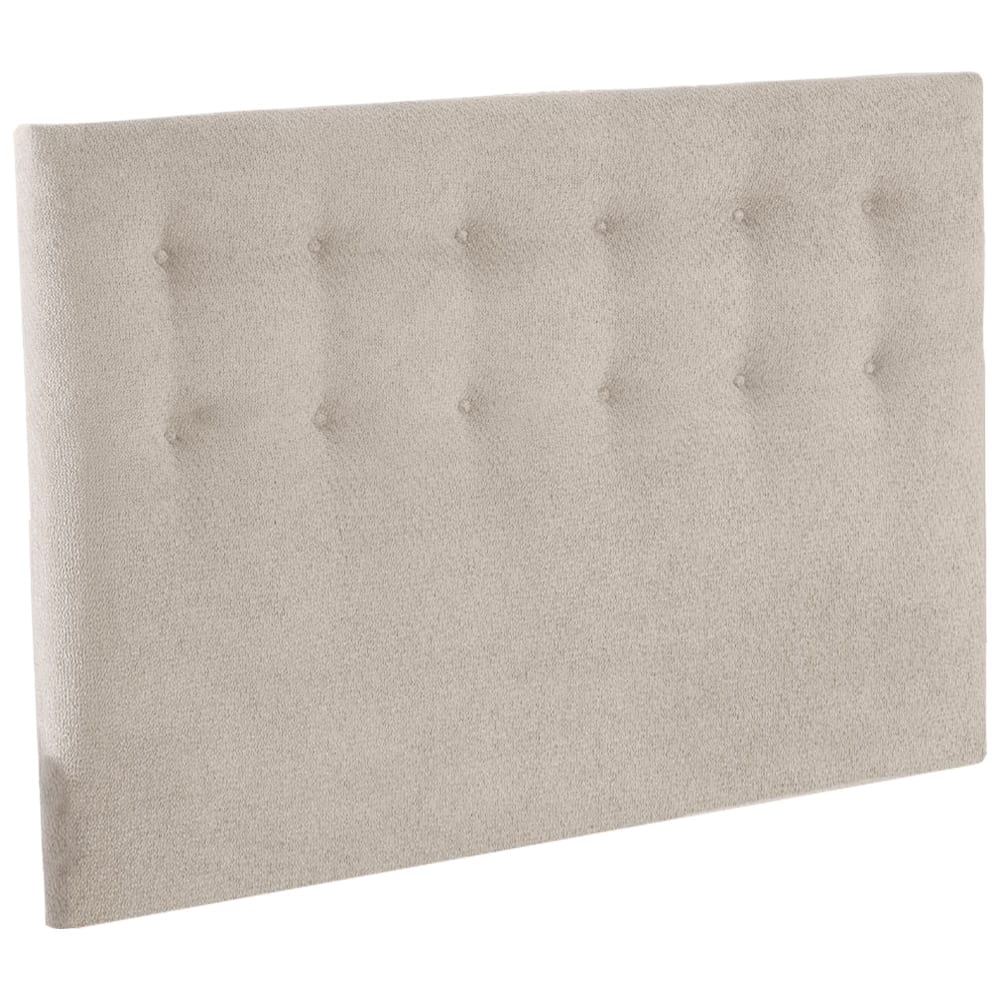 Tete de lit capitonnée eden crème chenille bouclettes 140x190