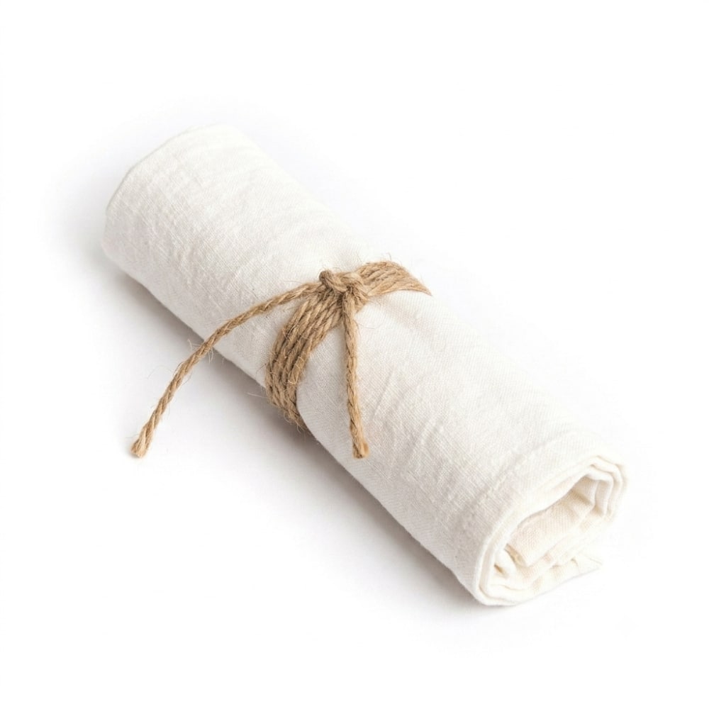 Serviette en lin blanc 45x45x1 cm Serviette en lin blanc 45x45x1 cm
