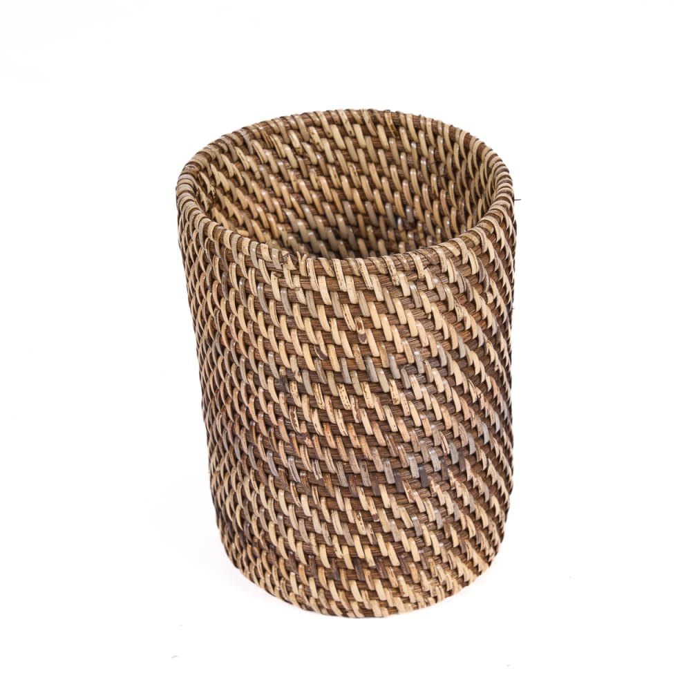 Range-couverts en rotin marron 11x11x17 cm