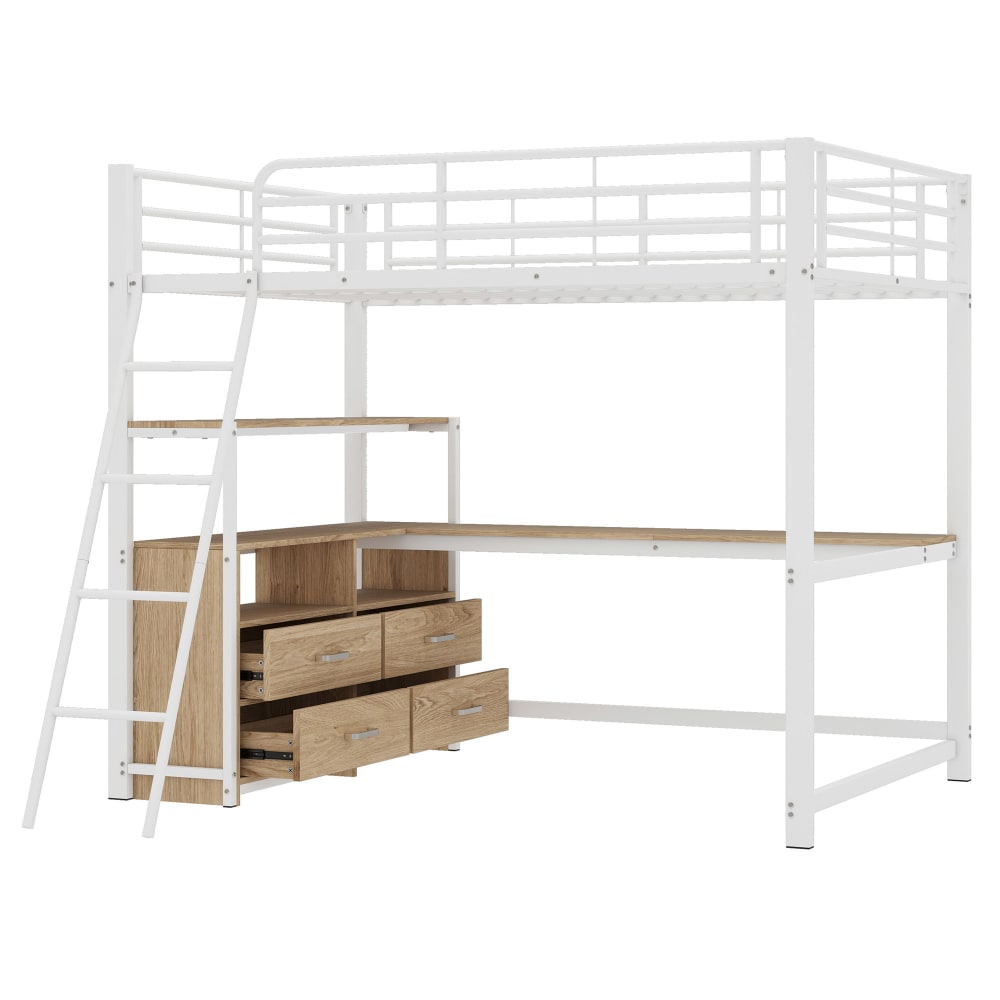 Lit mezzanine en métal - bureau