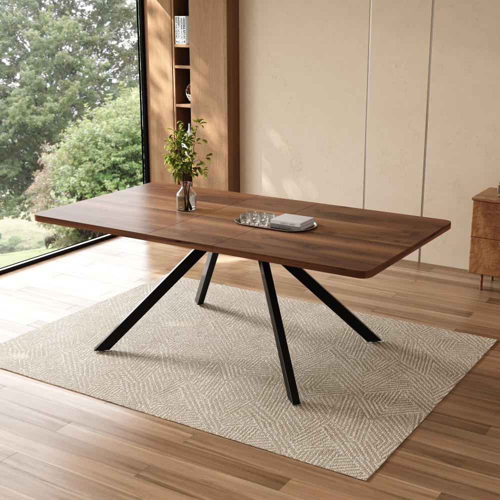 Esstisch aus MDF ausziehbar 160/200/240x90x74.5 cm, braun -