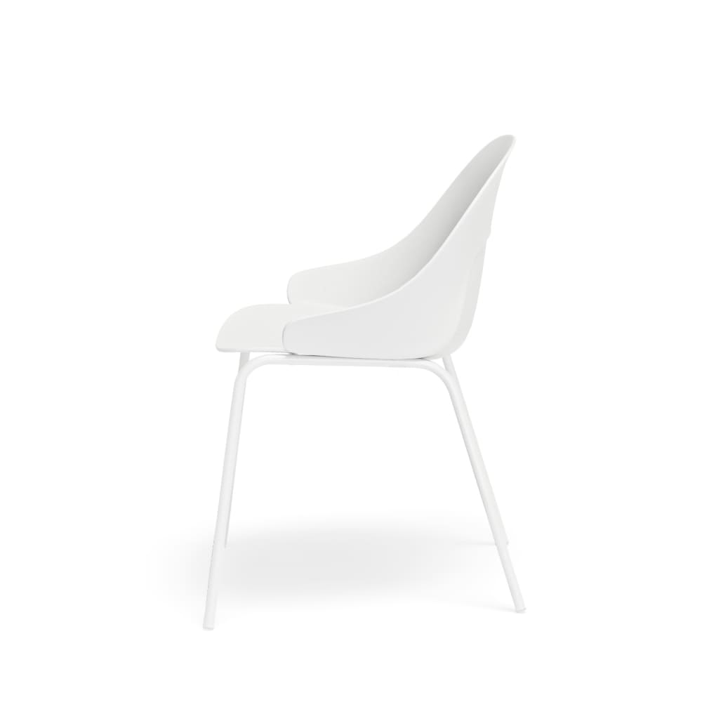 Chaise en polypropylène blanc avec accoudoirs