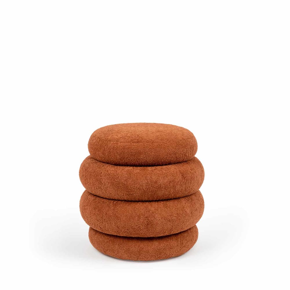 Pouf rond terracotta - douce