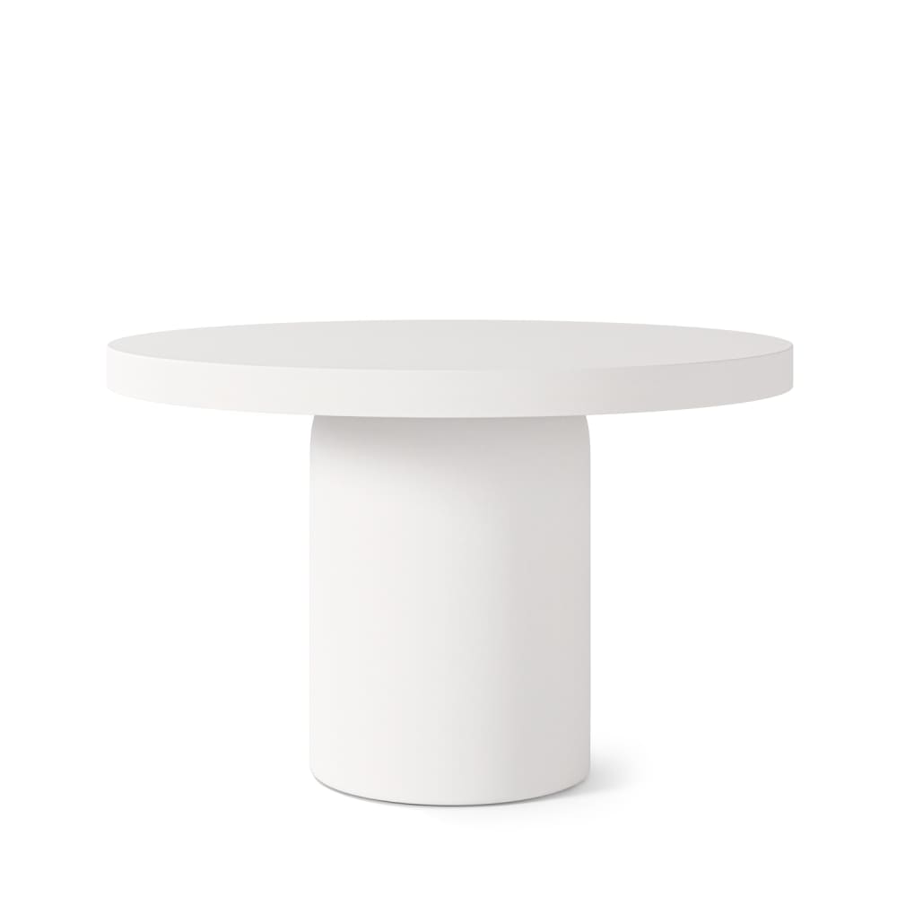 120 cm langer runder Tisch aus weißem Beton - Maisons Du Monde