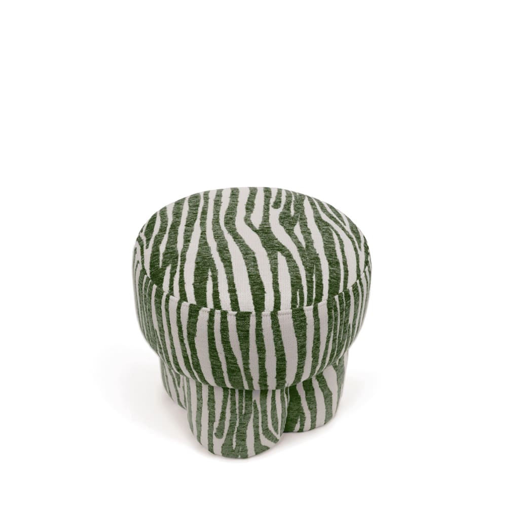 Puff in Grün mit Zebra-Effekt. - Maisons Du Monde