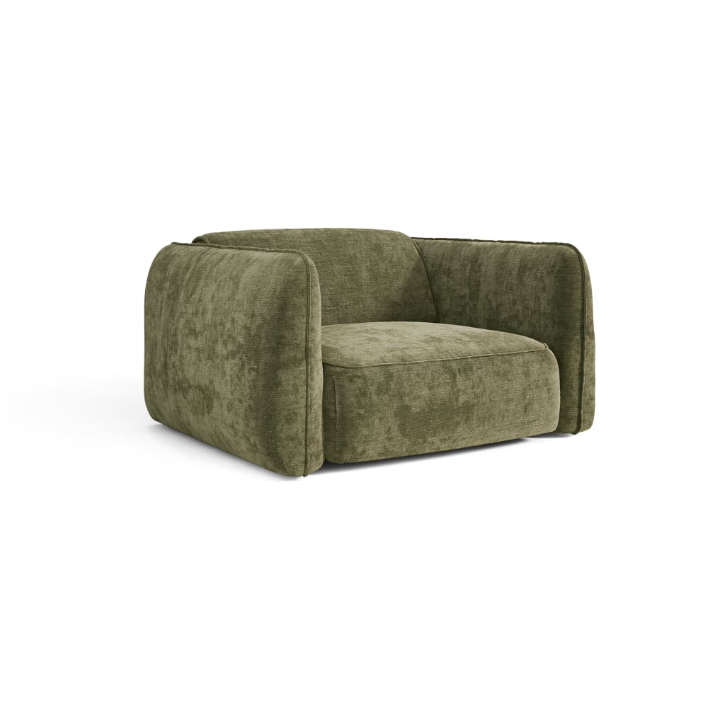 Fauteuil en velours gaufré vert vintage — Beyit