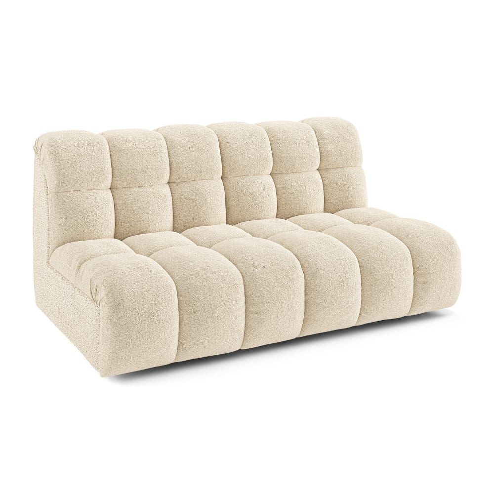 Canapé 2 places 2 places en tissu bouclette beige
