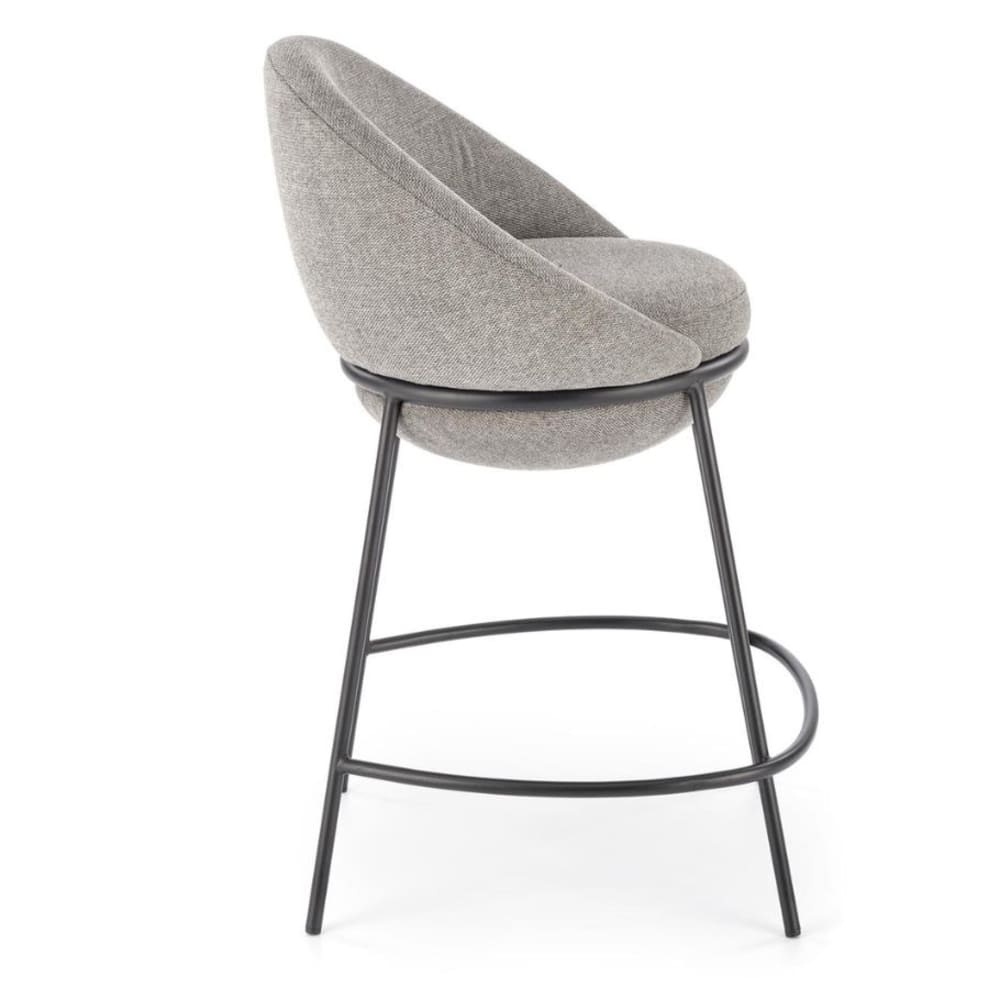 Tabouret de bar design en tissu de polyester gris