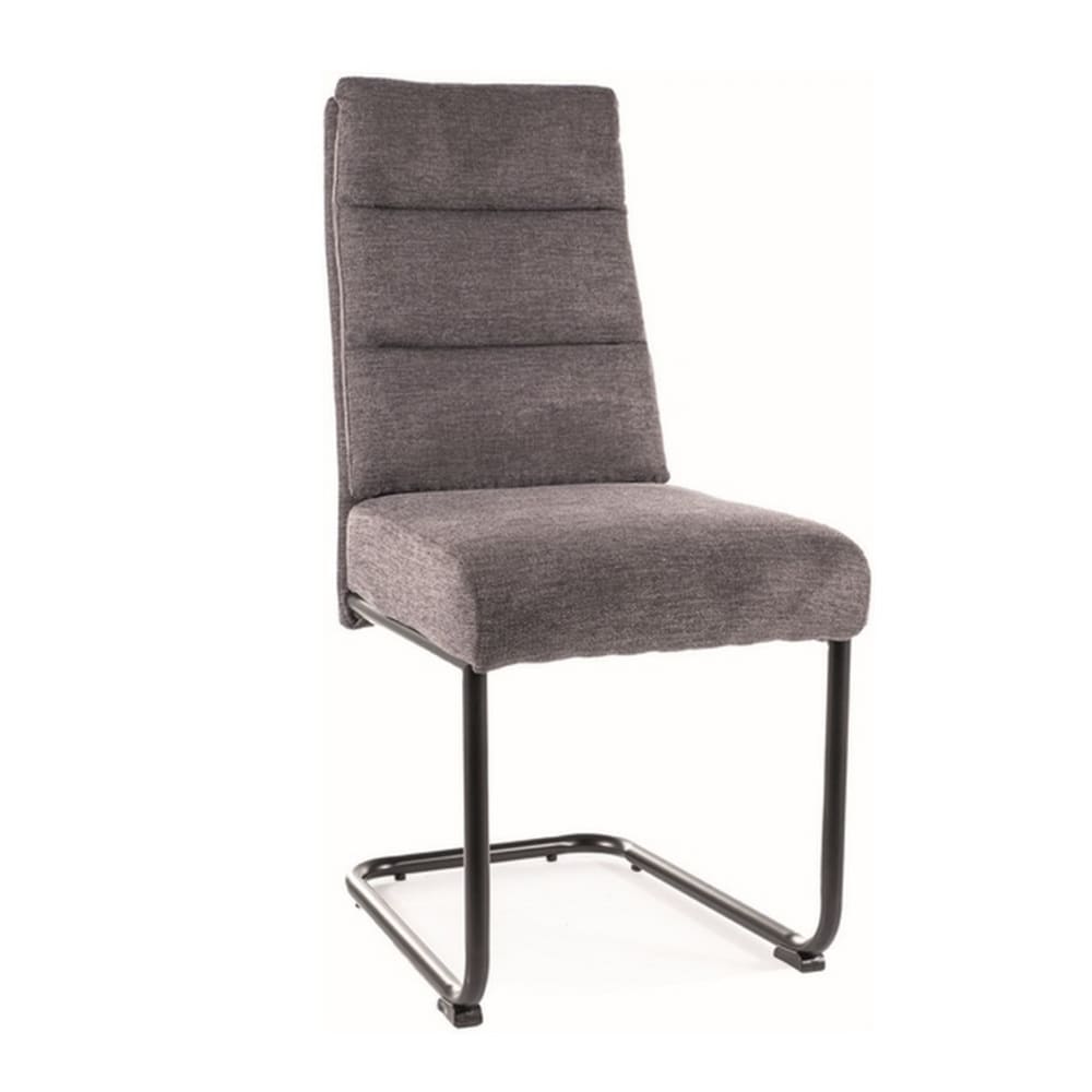 MSO Designerstuhl aus dunkelgrauem Stoff mit schwarzem Metallgestell style landhaus - Stoff