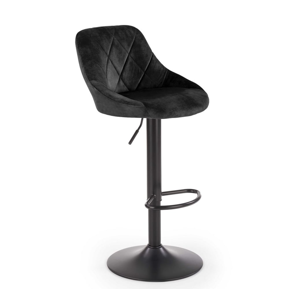 Chaise de bar en velours de polyester noir Chaise de bar en velours de polyester noir