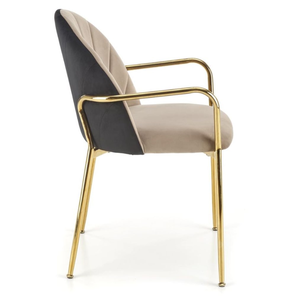 Chaise avec structure en acier  doré design bicolore