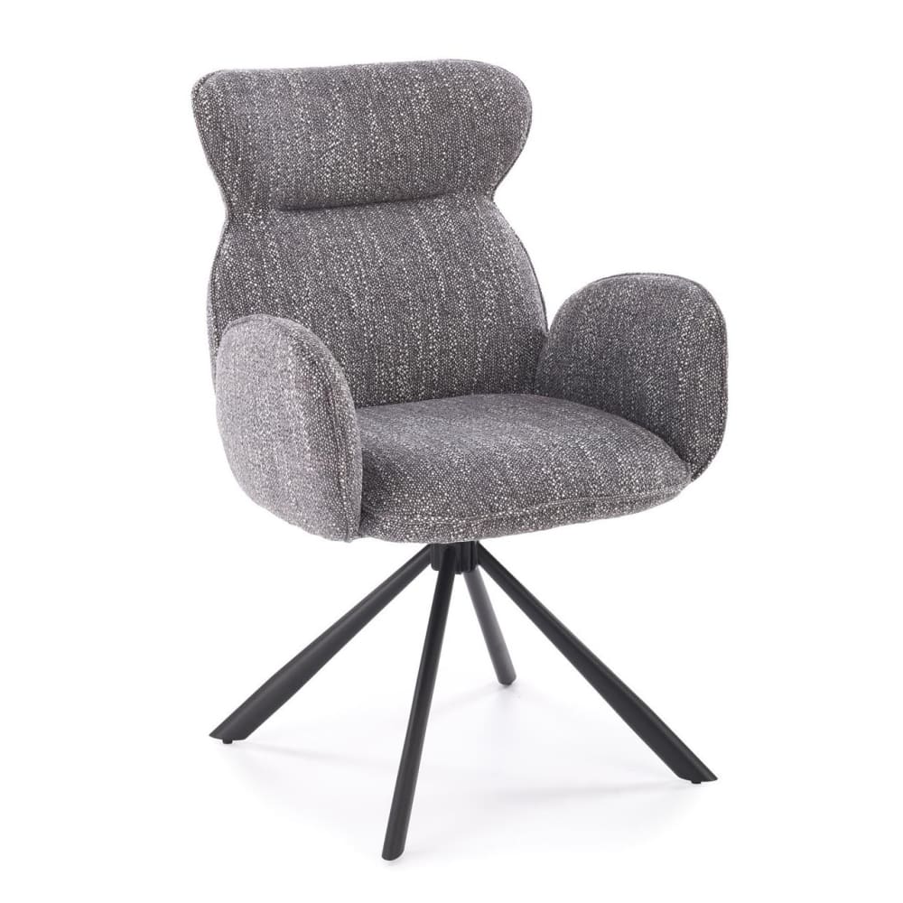 Chaise pivotante en tissu de polyester gris avec accoudoirs Chaise pivotante en tissu de polyester gris avec accoudoirs