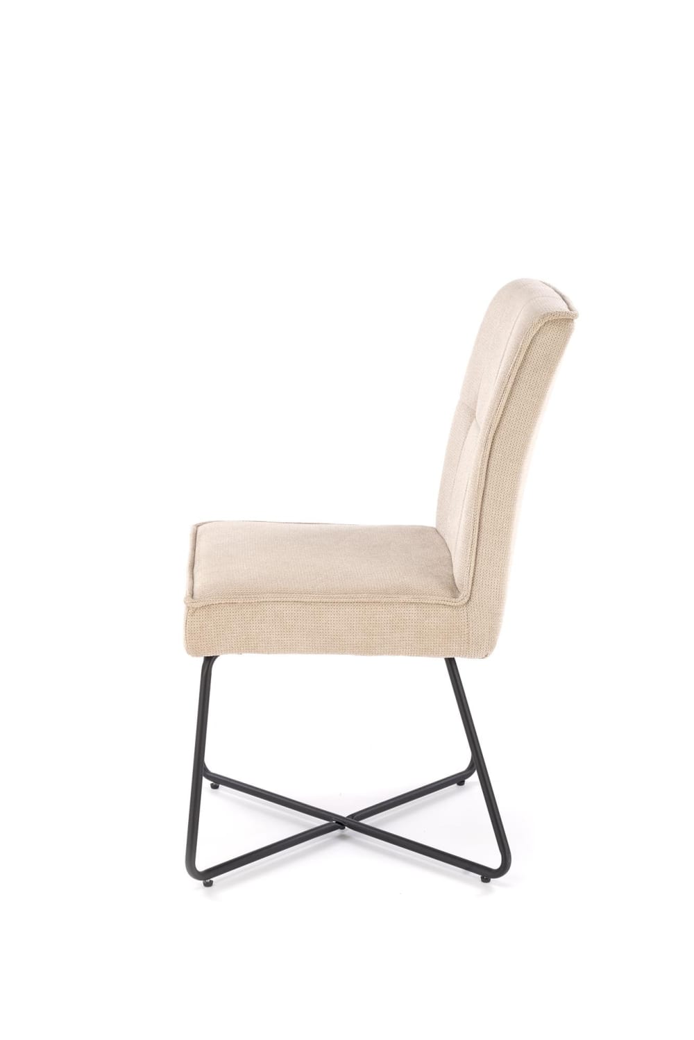 Chaise design en tissu de polyester beige