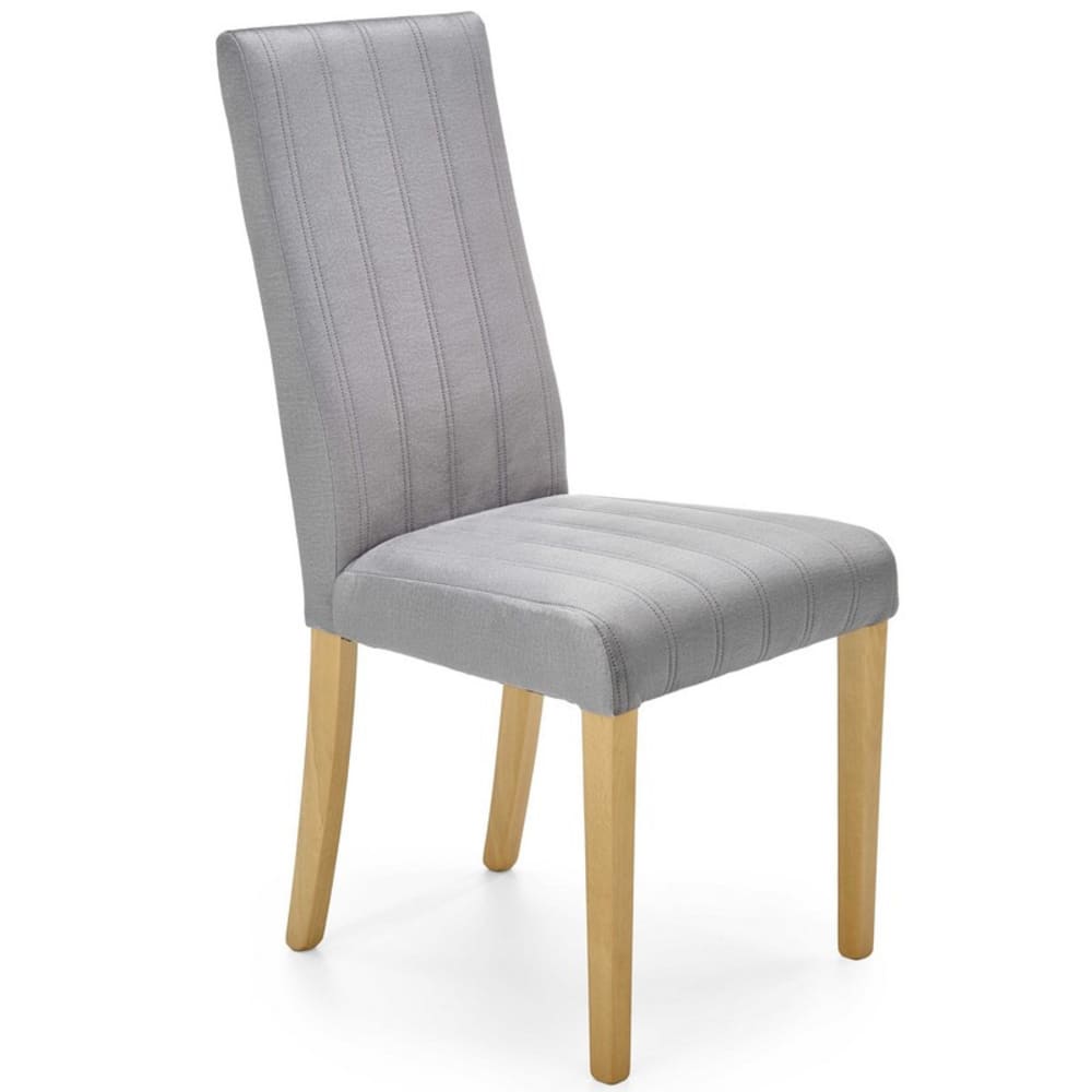 MSO Gesteppter Stuhl aus grauem Samt mit Beinen aus Massivholz style modern - Samt