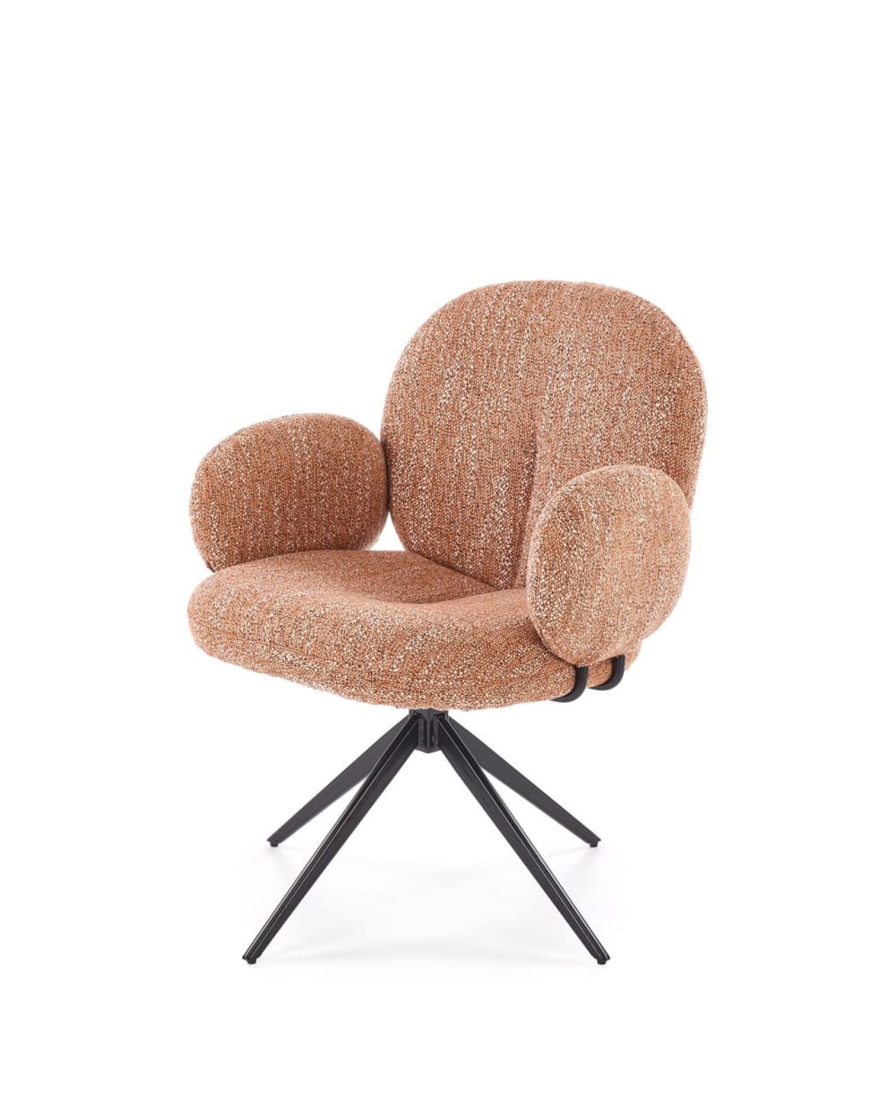 Chaise pivotante en tissu de polyesters cannelle avec accoudoirs Chaise pivotante en tissu de polyesters cannelle avec accoudoirs