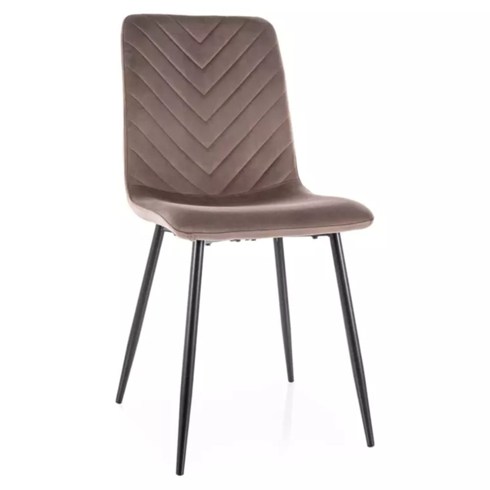 Chaise velours de polyester - cappuccino