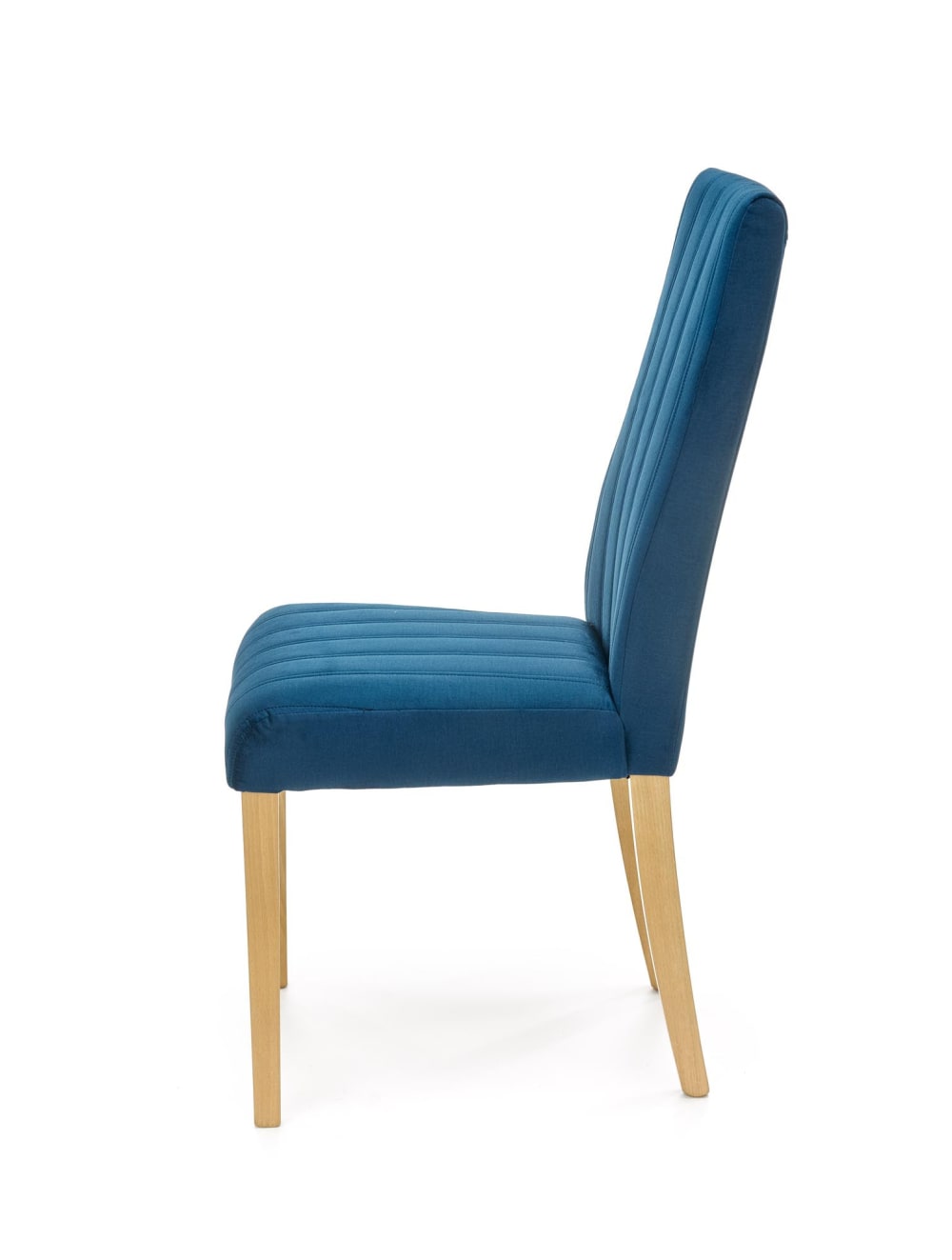Chaise en velours de polyester bleu matelassé