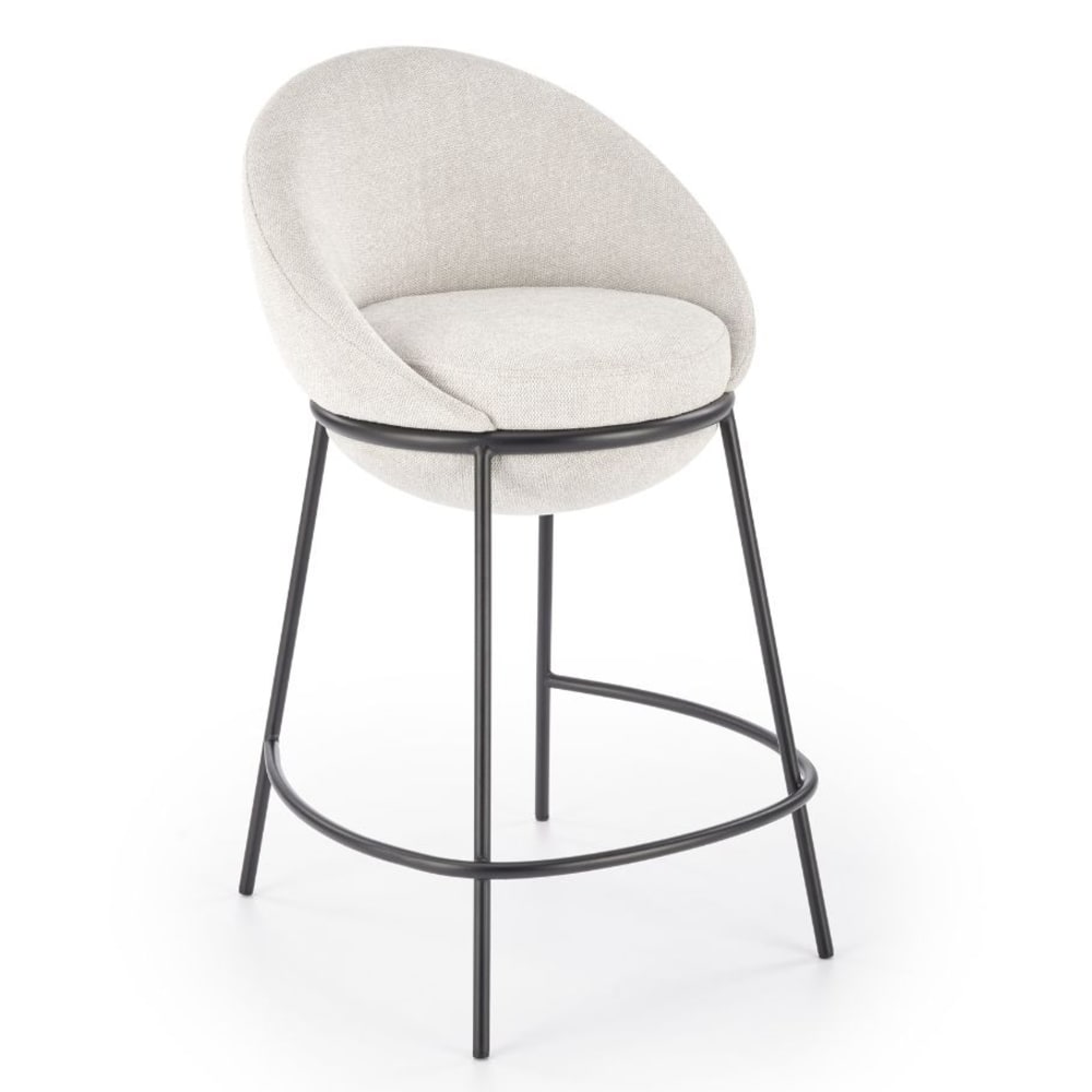 Tabouret de bar design tissu de polyester beige Tabouret de bar design tissu de polyester beige