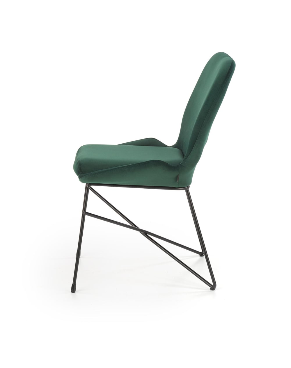 Chaise design en velours de polyester vert