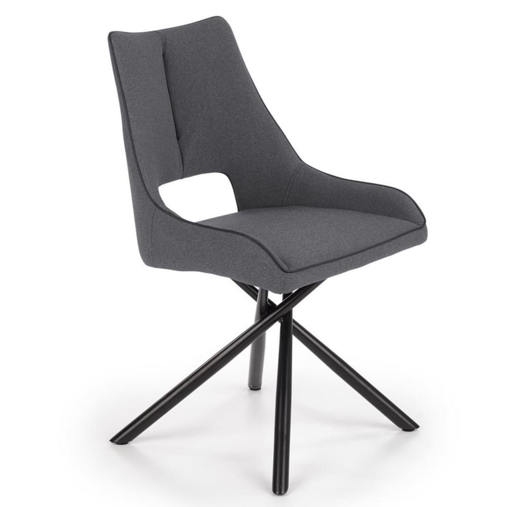 MSO Designerstuhl mit grauem Stoffsitz und schwarzem Metallgestell style industrial Öko-Tex Zertifikat - Stoff